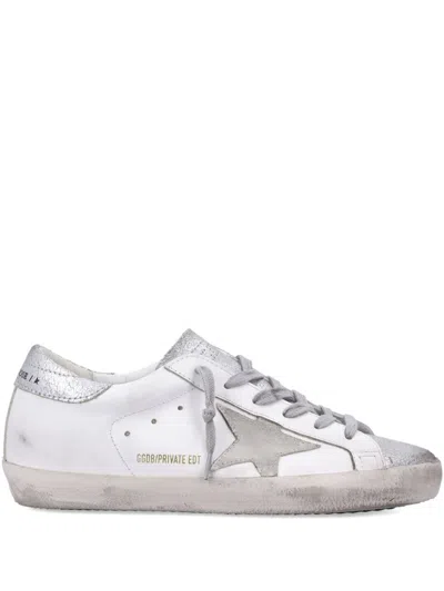 Golden Goose Super-star Leather Sneakers In Metallic