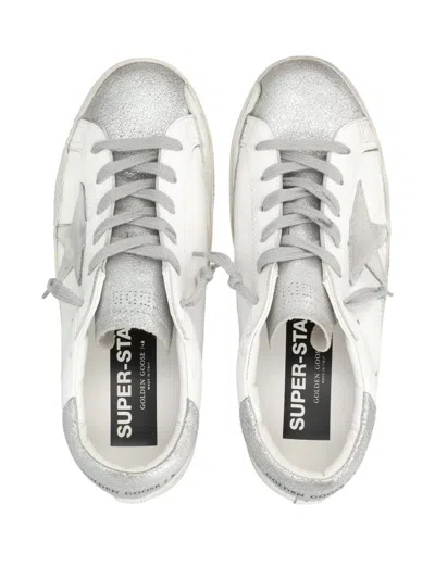 Golden Goose Super-star Leather Sneakers In Metallic
