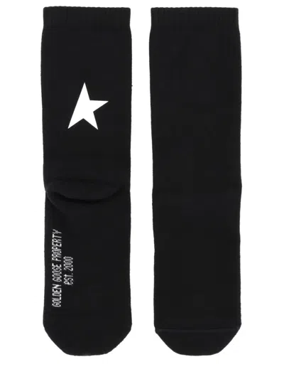 Golden Goose Socks With Logo In Black