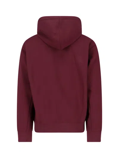 Carhartt American Script Hoodie In Burgundy
