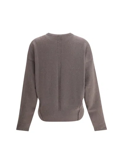 Rick Owens Concordians Round Neck Sweater In Brown