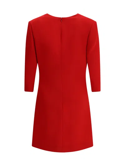 Valentino Short Silk Dress With Bow In Multi