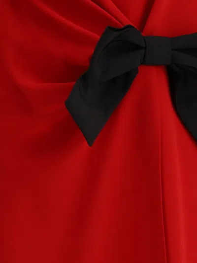 Valentino Short Silk Dress With Bow In Multi