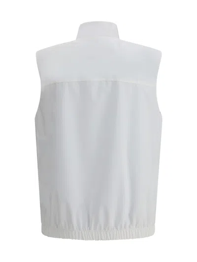 Brunello Cucinelli Men Waterproof Reversible Vest In White
