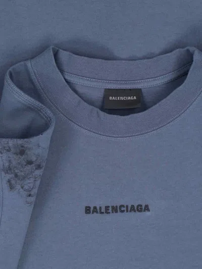 Balenciaga Back T-shirt In Blue