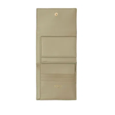Burberry Check-pattern Fold-over Wallet In Gray