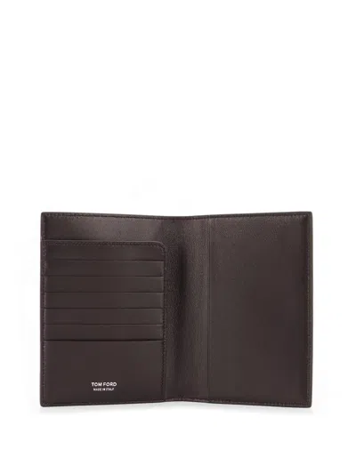Tom Ford Crocodile-print Leather Wallet In Brown