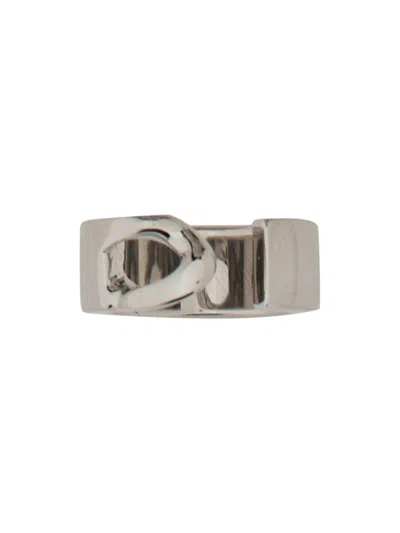 Mm6 Maison Margiela Minimal Numeric Band Ring In Metallic