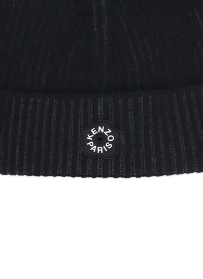 Kenzo Wool And Cotton Beanie In Black