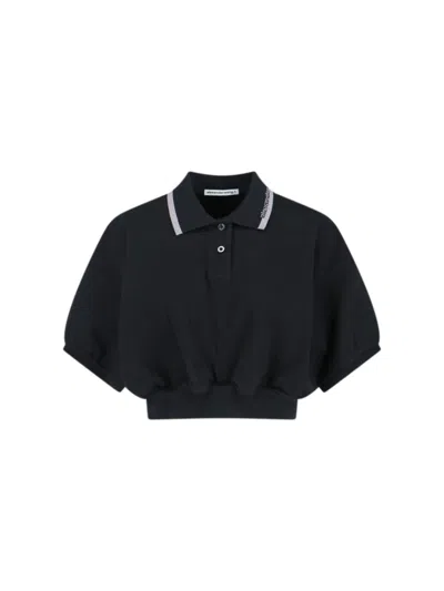 Alexander Wang Logo Polo Shirt In Black