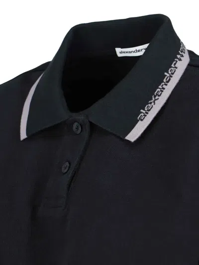 Alexander Wang Logo Polo Shirt In Black