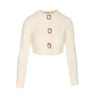 Self-portrait Wool Cardigan In White