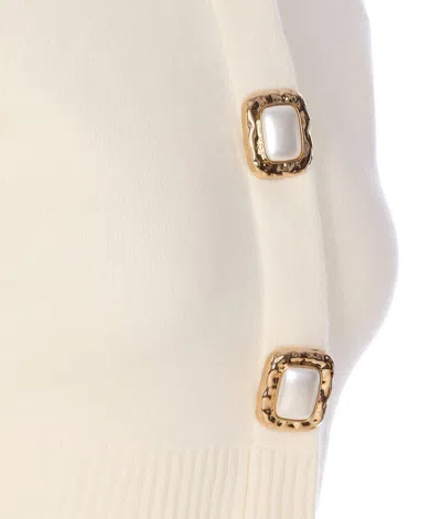 Self-portrait Wool Cardigan In White