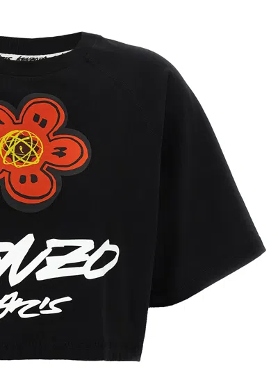 Kenzo Futura Cropped T-shirt In Black