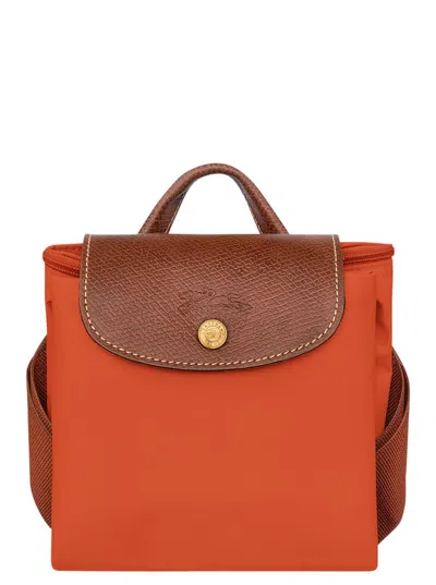 Longchamp M Le Pliage Backpack In Orange