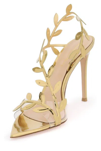 Gianvito Rossi Flavia Leaf Motif Pointed-toe Sandals In Multi