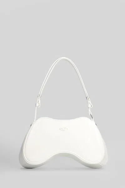 Diesel Play Shoulder Shoulder Bag In White Leather In White