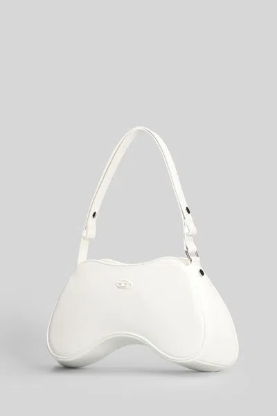 Diesel Play Shoulder Shoulder Bag In White Leather In White