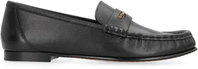 Chloé Chain-detail Loafers In Black