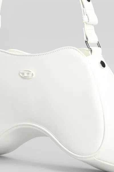 Diesel Play Shoulder Shoulder Bag In White Leather In White