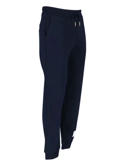 Thom Browne Classic Loopback Sweatpants With Rwb Side Stripes In Blue