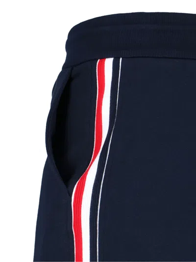Thom Browne Classic Loopback Sweatpants With Rwb Side Stripes In Blue