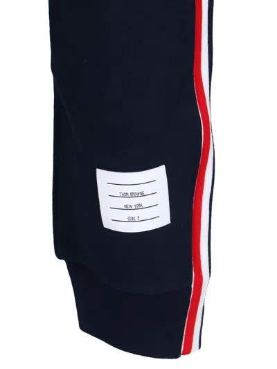 Thom Browne Classic Loopback Sweatpants With Rwb Side Stripes In Blue