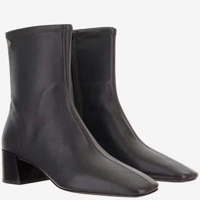 Tory Burch Leather Ankle Boots In Black
