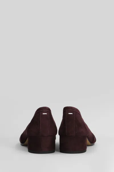 Maison Margiela Tabi Ballet Flats In Viola Suede In Animal Print