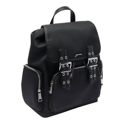 Ganni Bucky Nylon Backpack In Black