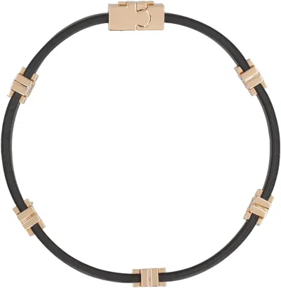 Tory Burch Eleanor Logo Charm Faux Leather Bracelet In Gray