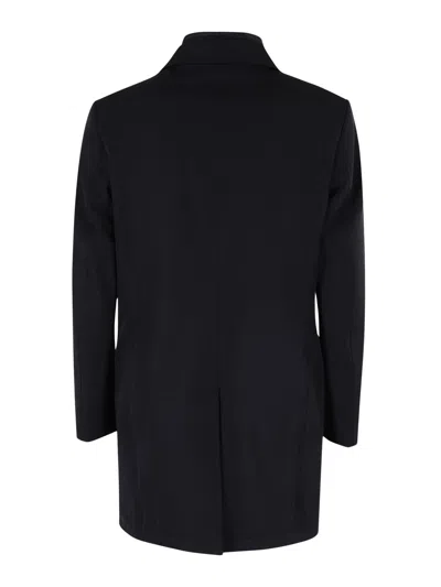 Fay Double-breasted Stand-up Collar Padded Coat In Black