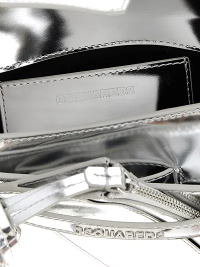 Dsquared2 Twin Mini Handbag In Silver