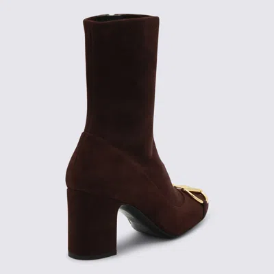 Gucci Brown Leather Boots In Brown