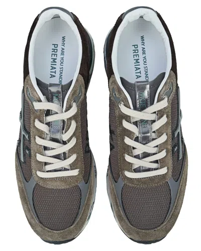 Premiata Suede Leather Sneakers Moerun In Multi