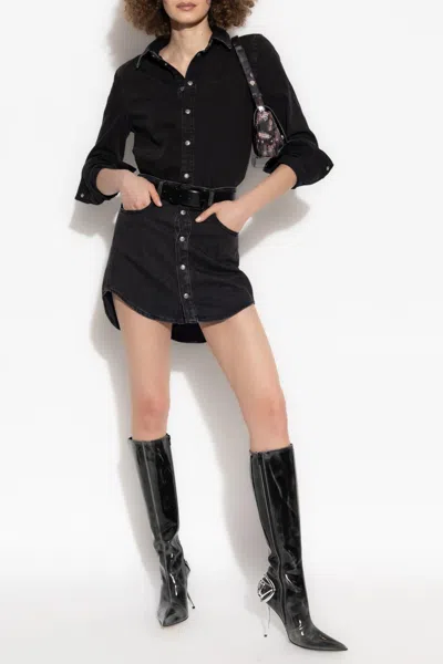Diesel Denim Skirt `de-ard` In Black
