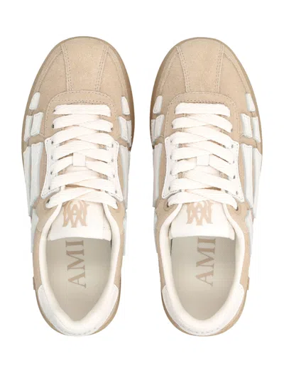 Amiri Pacific Bones Low-top Sneakers With Rubber Sole In Neutral