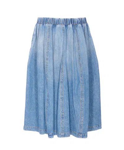 Marni Midi Denim Skirt In Blue