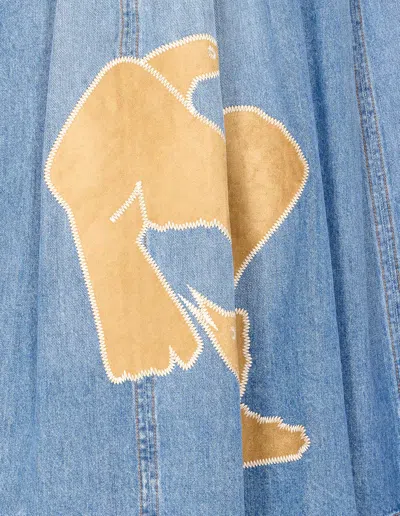 Marni Midi Denim Skirt In Blue