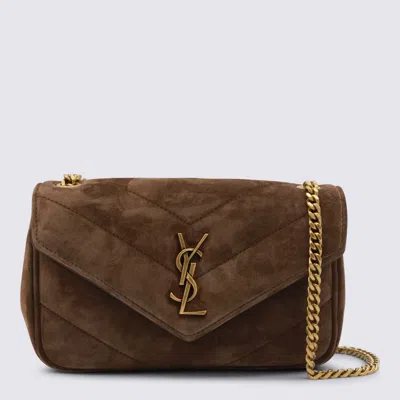 Saint Laurent Brown Coffee Leather Mini Bag In Brown