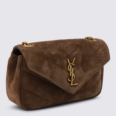 Saint Laurent Brown Coffee Leather Mini Bag In Brown