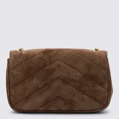 Saint Laurent Brown Coffee Leather Mini Bag In Brown