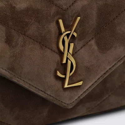 Saint Laurent Brown Coffee Leather Mini Bag In Brown