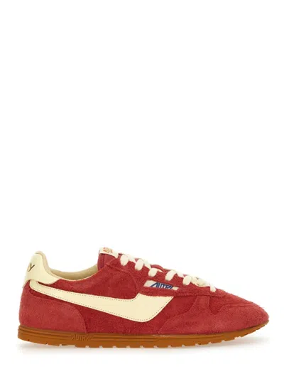 Autry Windspin Suede And Leather Sneakers In Rubyrutabaga In Red