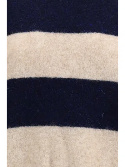 Weekend Max Mara Striped Long Sleeve Crew Neck Sweater In Neutral