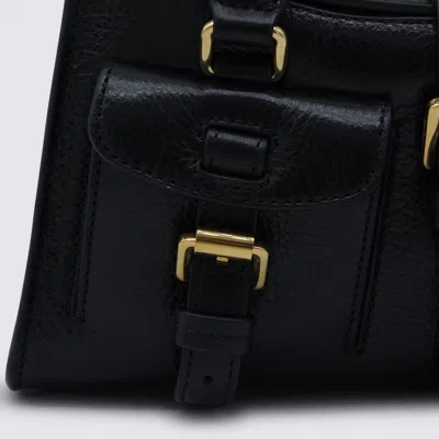 Mulberry Black Leather Mini Roxanne High Shine Top Handle Bag In Black