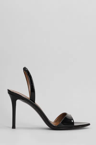Giuseppe Zanotti Sandals In Black Patent Leather In Black