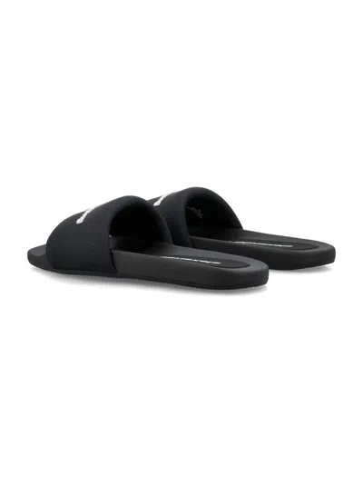 Alexander Wang Padded Logo Pool Slide Sandals Shoes In Black
