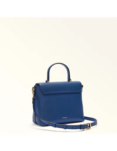 Furla Moonlight S Leather Handbag, Indigo Color In Purple
