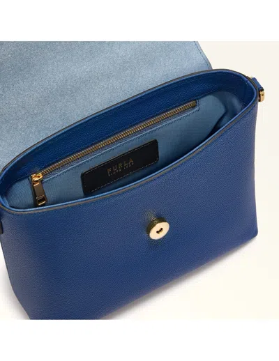 Furla Moonlight S Leather Handbag, Indigo Color In Purple
